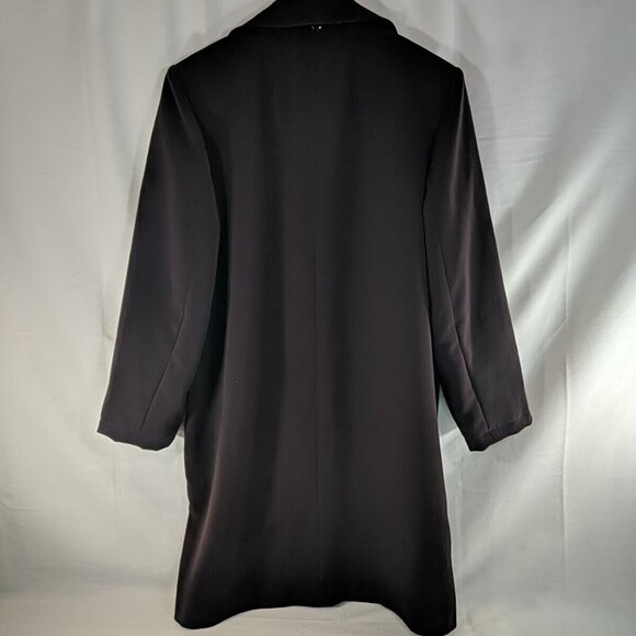 Gallery Dark Purple Long Trench Coat Jacket Lined Women's Small S Fall Winter - Picture 9 of 16